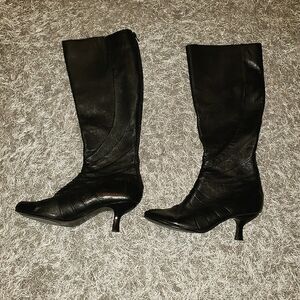 Aldo Black Leather Boot, Size 39